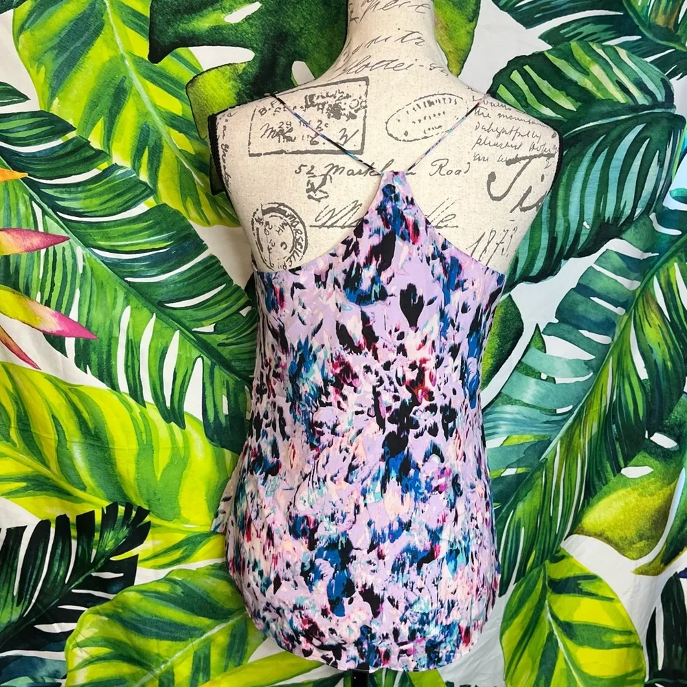 J. Crew XS/2 Purple Spotted Multicolor Spring Summer Office Dressy Camisole